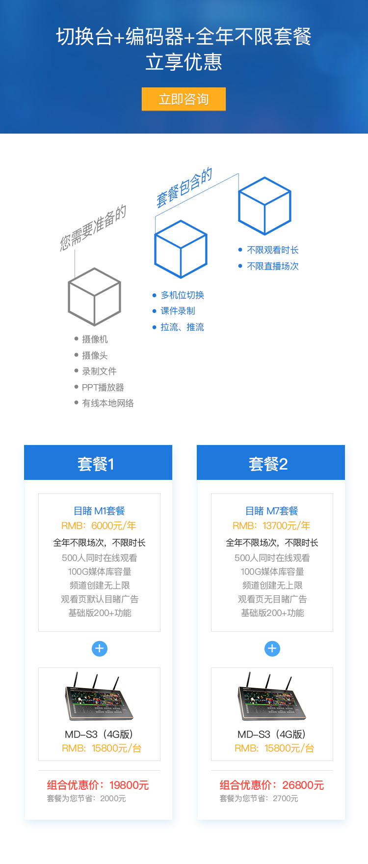 切换台+编码器+全年不限套餐